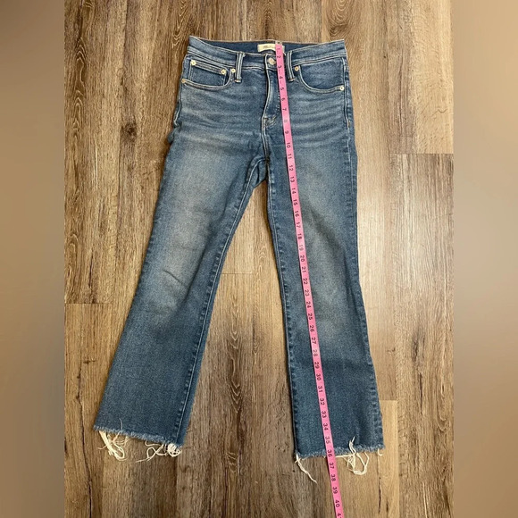 Madewell Cali Demi Boot Frayed Denim Blue Jeans Size 26 - Picture 8 of 8